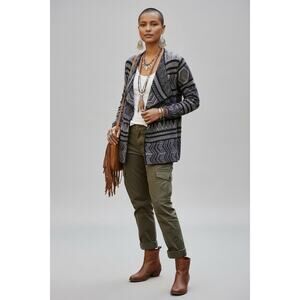 Lucky Lotus Boho Open Knit Cardigan L